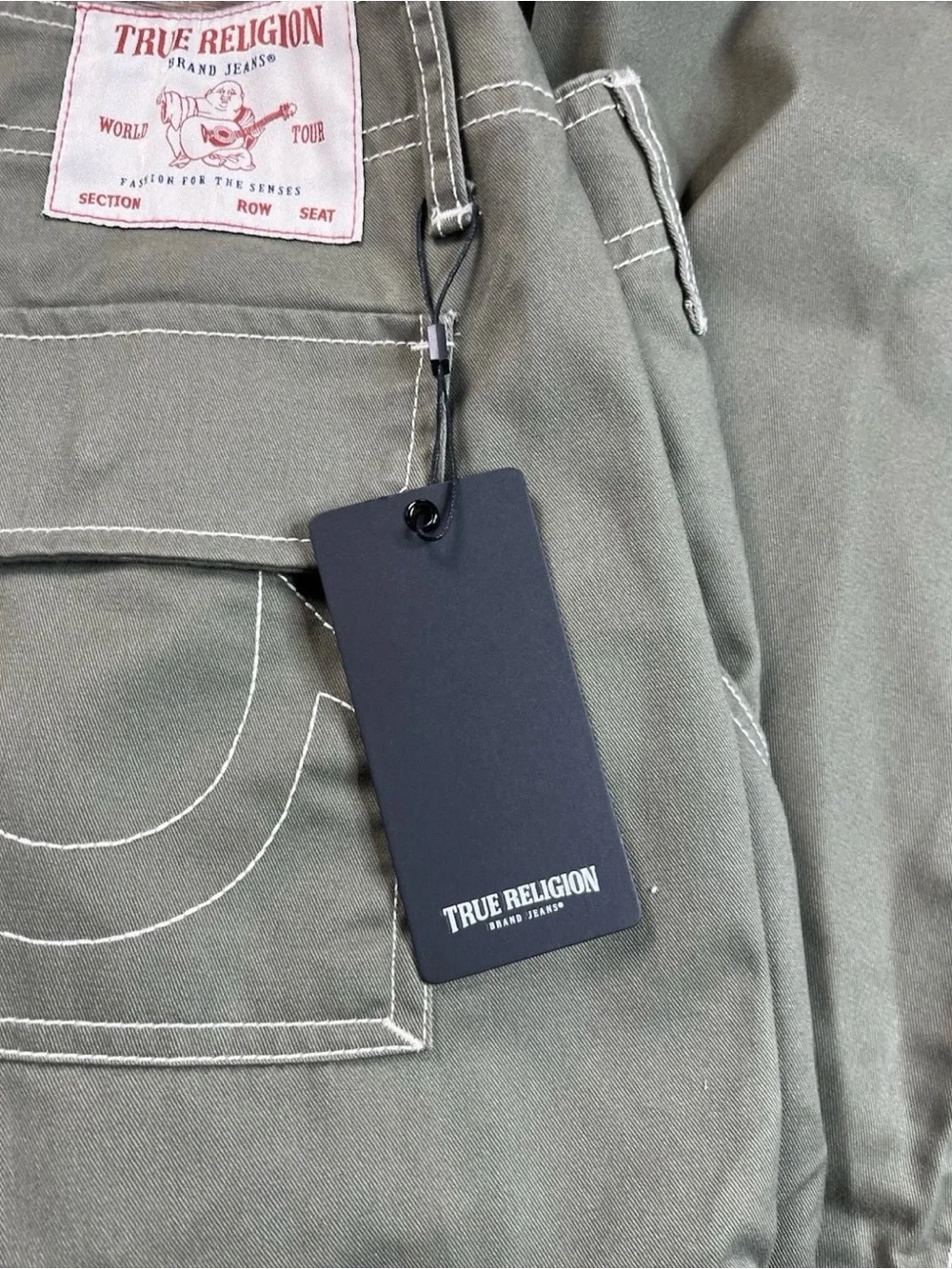 Men's Sz 34 True Religion Cargo Pants Kalamata Green Style 108335 MSRP $164 NWT